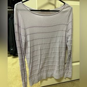 LOFT Lavender sweater with same color stripes